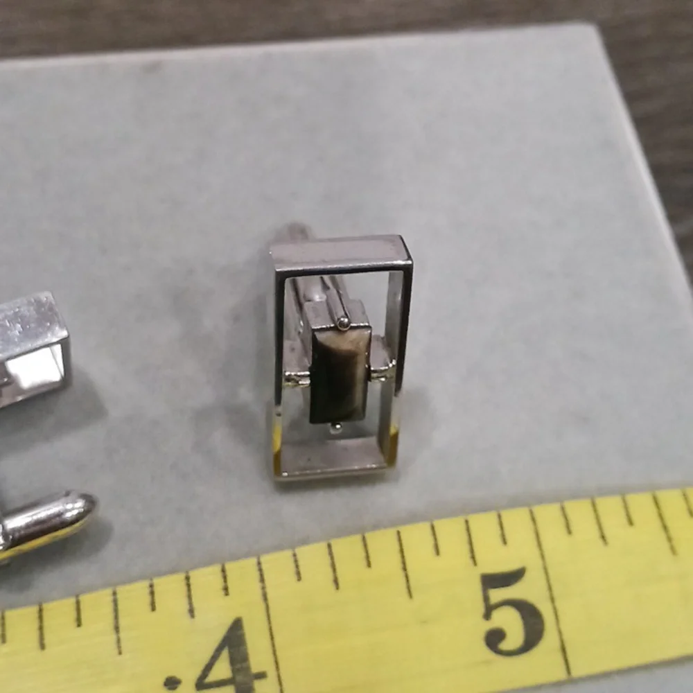 Swank Silver and Black Men's Cufflinks